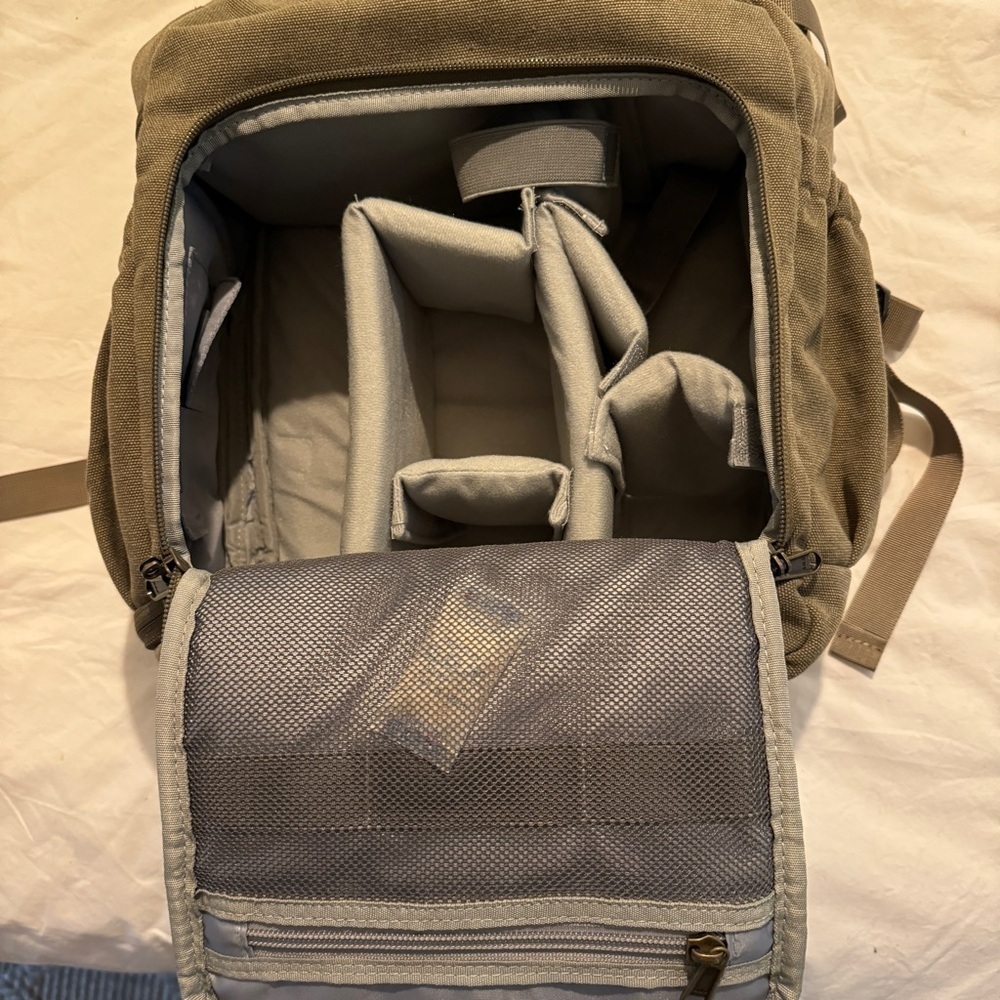 BAGSMART Camera Backpack DSLR Travel Laptop 15” Olive Canvas Photography Bag - Picture 13 of 14